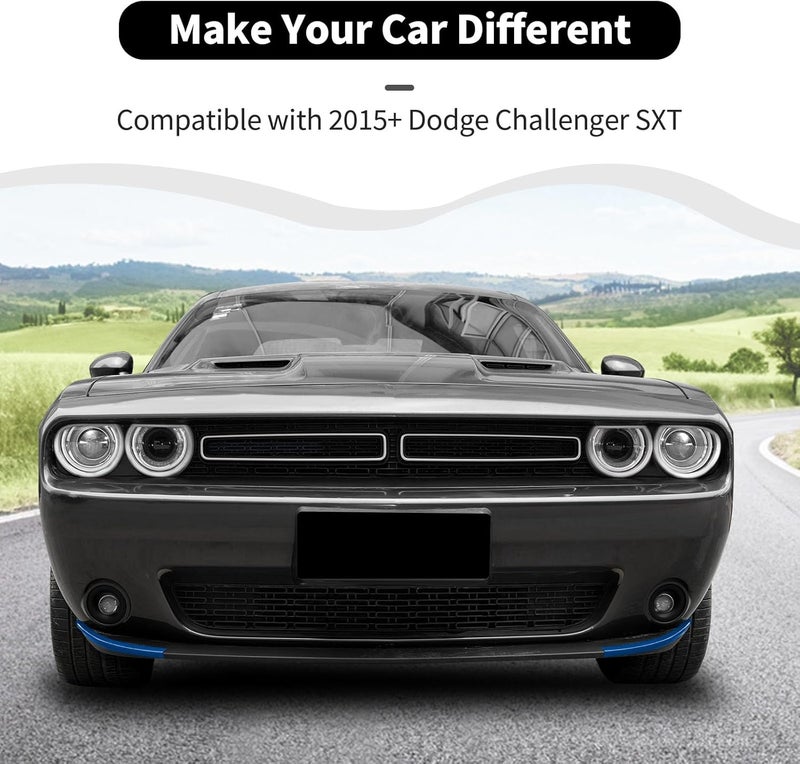 HTHE Blue Front Shovels Cover Front Deflector Spoiler Bumper Lip Body Shovels Bumper Compatible with 2015+ Dodge Challenger SXT Exterior Accessories - Image 3
